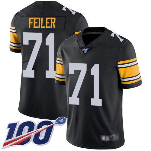 Men Pittsburgh Steelers Football #71 Limited Black Matt Feiler Alternate 100th Season Vapor Untouchable Nike NFL Jersey->pittsburgh steelers->NFL Jersey